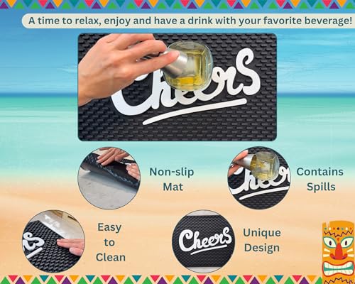 Cheers Sign Silicone Bar Mat 18x12 in