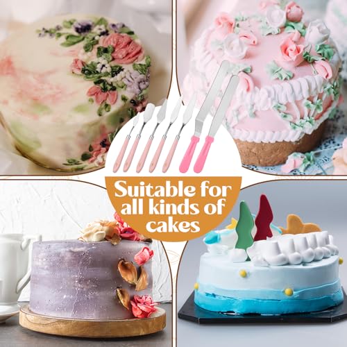 10 Pcs cake spatula set Decorating Kit Baking Supply Accessories Tools for Beginners and Pros Includes 2 Frosting Straight Angled Spatula 3 Icing Smoother Scrapers 5 Pieces Cream tools (10 Count)