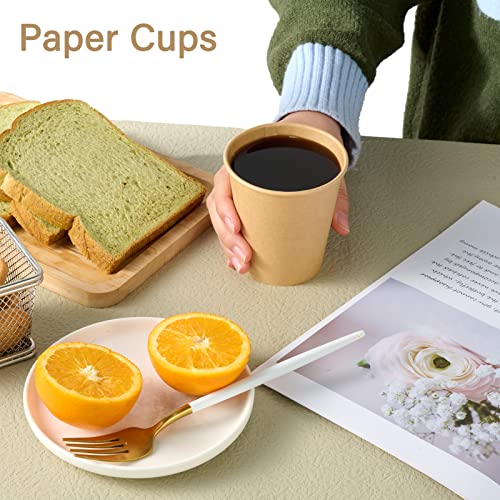 100 Pack 10 oz Kraft Paper Coffee Cups