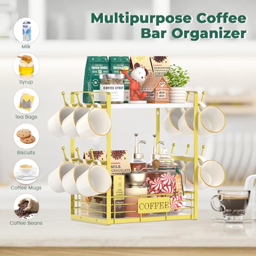 Coffee Mug Cup Holder Tree Bar Station Organizer