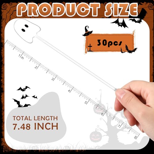 30 Pcs Halloween Swizzle Sticks Cocktail Ghost Fall Stirrers