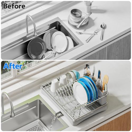 304 Stainless Steel Dish Drying Rack for Kitchen Counter