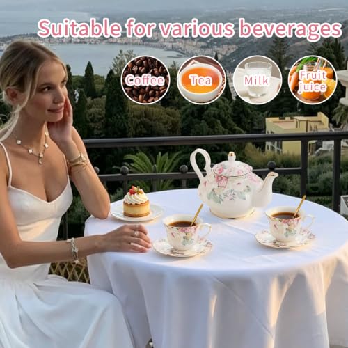 Country Roses Porcelain Tea Set