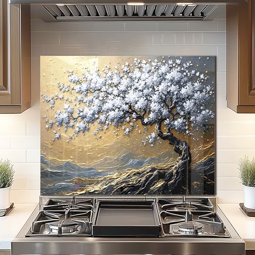 Tempered Glass Backsplash for Kitchen