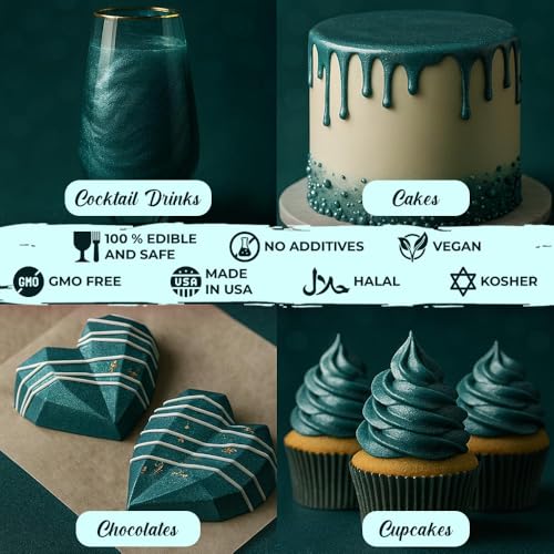 Dark Green Luster Dust Edible 20g
