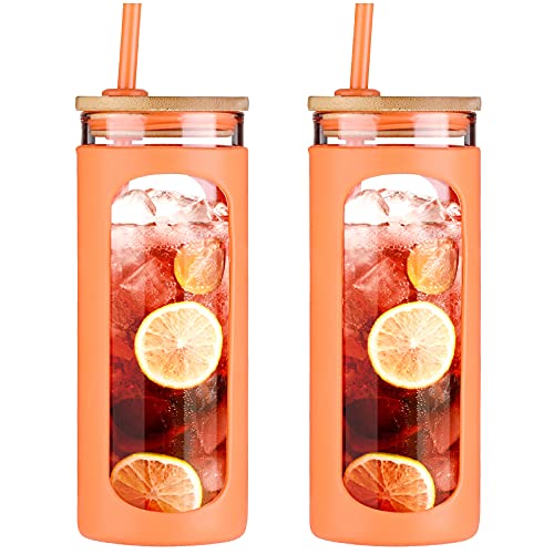 20oz Glass Tumbler with Straw and Lid (2 Count)