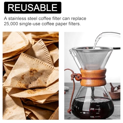 Pour Over Coffee Filter Compatible with Chemex 6