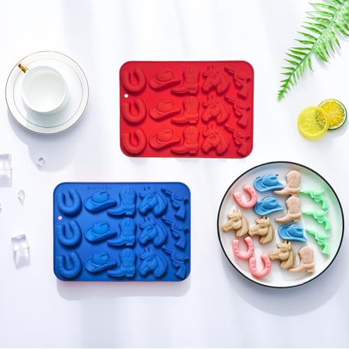 2Pcs Cowboy Chocolate Candy Molds (2 个)