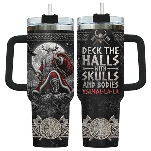 Viking Valhal La Funny Norse 40 oz Tumbler with Handle