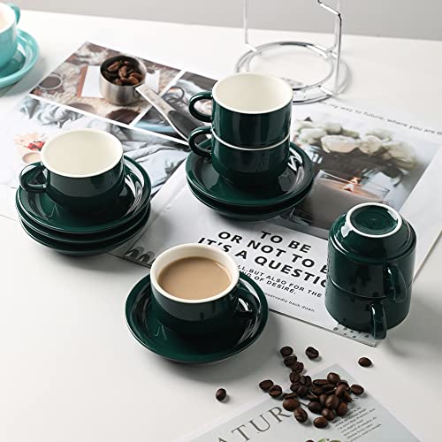 Sweejar Porcelain Espresso Cup & Saucer Set (6 Count)