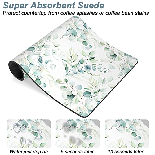 Coffee Mat 16" x 24" Cute Minimalism Design Coffee Bar Mats for Espresso Machine Station Accessories and Organizer