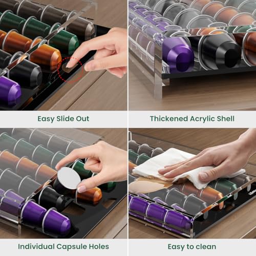 Acrylic Coffee Pod Holder for Nespresso OriginalLine Capsules
