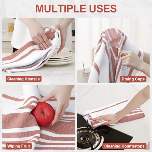 Premium Cotton Stripe Kitchen Towels 3 Pack (3 Count)