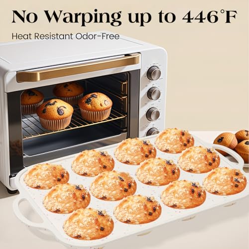 2Pack Silicone Muffin Pans for Baking with Metal Reinforced Frame (2 Count)