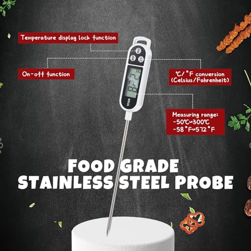 6 Pcs Food Thermometer Instant Read Probe BBQ (6 Count)