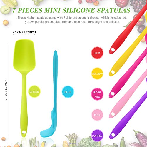 7 Pcs Small Silicone Spoonula Spatula (7 Count)