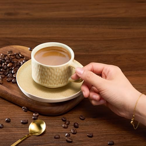 Espresso Mug and Saucer Set (4 Count)