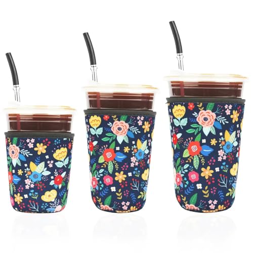 Reusable 3 Pack Iced Coffee Cup Sleeve (3 Count)