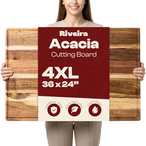 Extra Large Acacia Wood Cutting Board for Kitchen