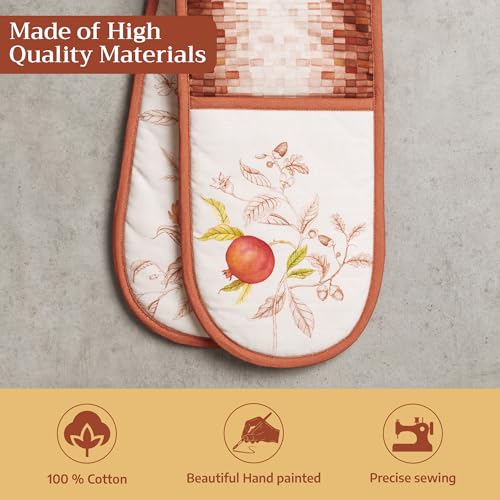 Double Oven Mitts 100% Cotton Double Oven Glove