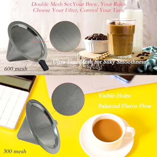 Double Mesh Pour Over Coffee Filter Set