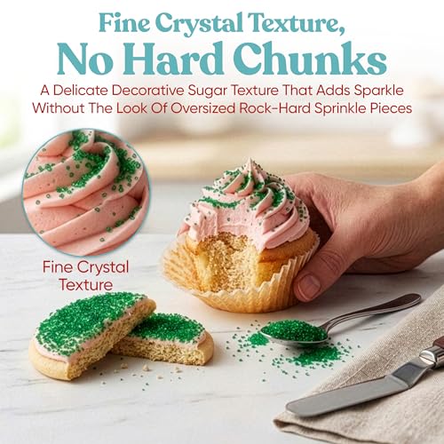 Green Sanding Sugar for Baking & Cookie Decorating (5 Ounce)