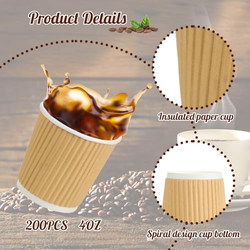 4oz Disposable Paper Espresso Cups (200 Count)