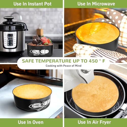 4 Pack Mini Springform Pan Set for Mini Cheesecake Pizza (4 Count)