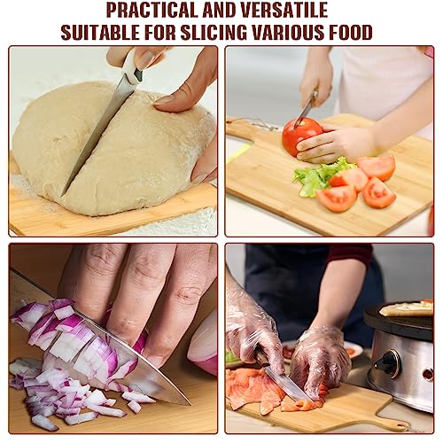 12 Packs 17 x 13 Inch Wooden Bamboo Cutting Board Set with Handles Large Kitchen Serving Plain Chopping Board Bulk Gifts for Mom for Vegetables Meat Pizza Cheese Fruit Bread (12 Count)