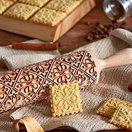 Christmas Wooden Rolling Pin for Baking