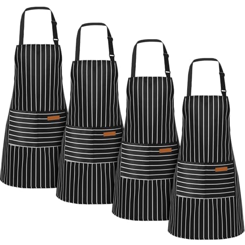 Cotton Aprons with Pockets (4 Count)