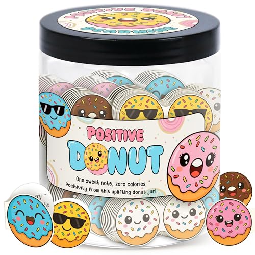 Positive Donut Jar with 60 Affirmation Cards