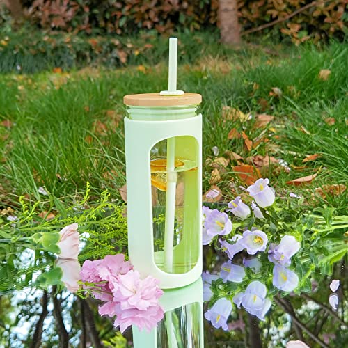 20oz Glass Tumbler with Straw and Lid