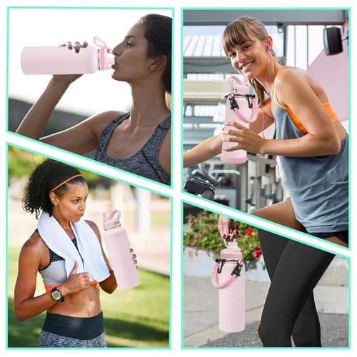 40 oz Insulated Water Bottles with Straw & Auto Chug Lid (9 Count)