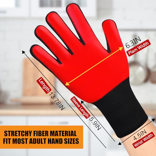 BBQ Gloves 1472°F Heat Resistant with Silicone Grip Oven Mitts (2 Count)