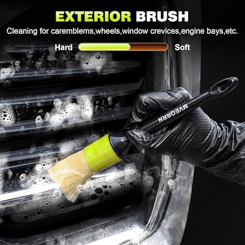 9PCS Boar Hair Car Detailing Brush Set