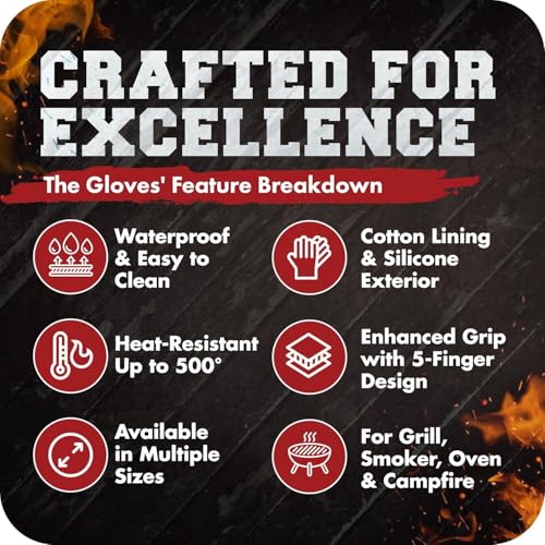 Silicone Smoker BBQ Gloves (2 Count)