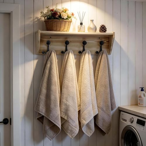 Wall Shelf with Hooks