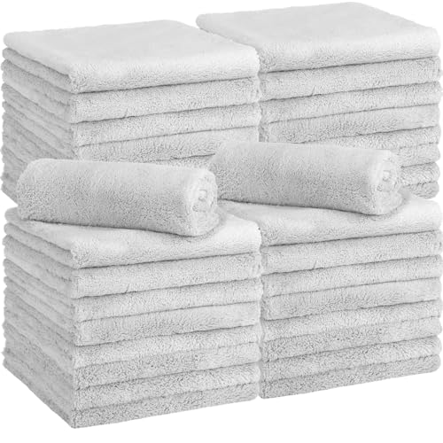 30 Pcs 16 x 16 Inch Edgeless Microfiber Plush Towels for Cars Detailing Drying Wash Polishing Absorbent Cleaning Cloths (30 Count)