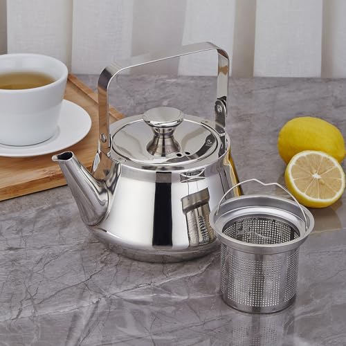 1.3 Quart stainless steel teapot with Infuser A modern