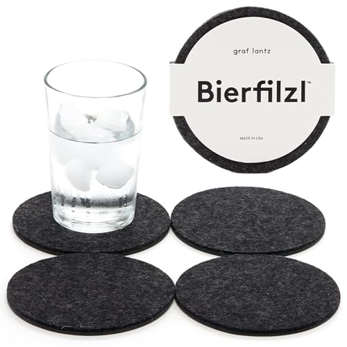 Bierfilzl Merino Wool Round Coasters Set of 4 (4 Count)