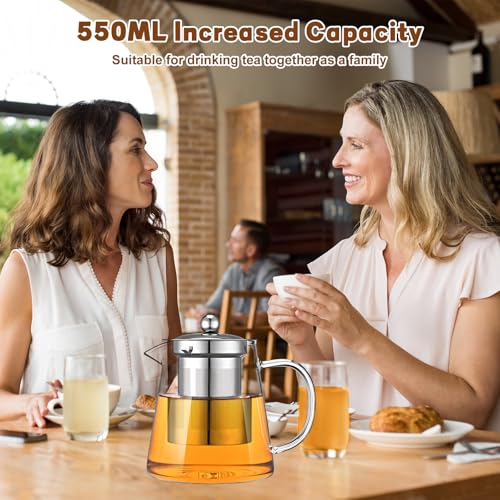 Glass Teapot Tea Pot with Removable Infusers for Loose Tea