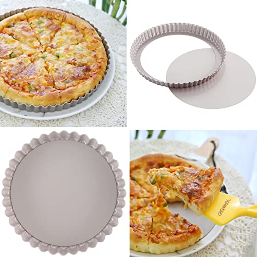 Tart Pan Set 7" and 9" Round Pie Pan with Removable Loose Bottom