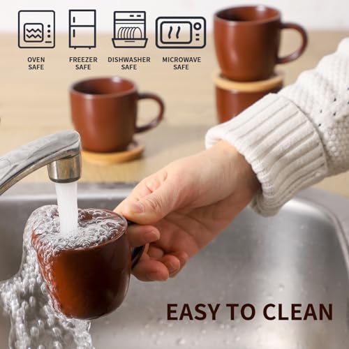 Stackable Porcelain Mini Espresso Cups and Saucers Set of 6 (6 Count)