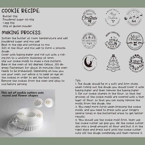 2025 Personalized Christmas Cookie Stamp Unique 3D Embossed Design Fun Tool for Baking Art