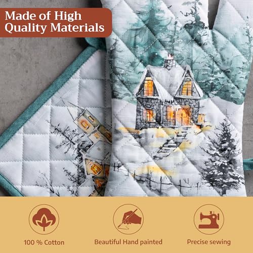 100% Cotton Oven Mitt & Pot Holder Set (2 Count)