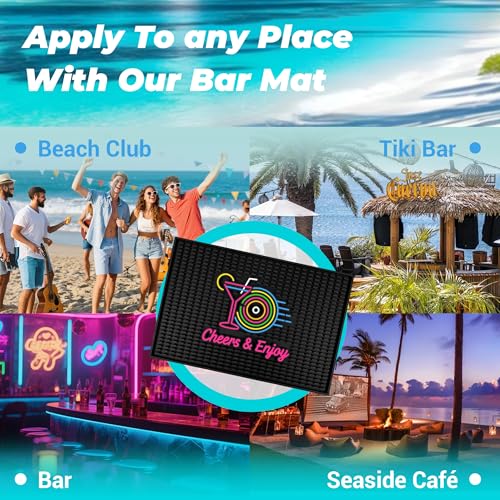 Neon Tiki Black Bar Mat 18 x 12 Inch