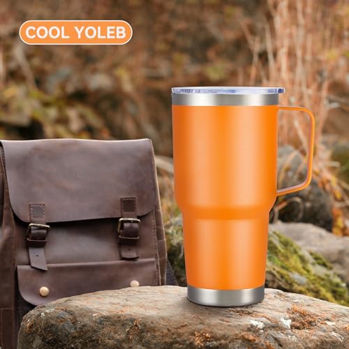30 oz Stainless Steel Tumblers Bulk with Handle and Lid (4 Count)