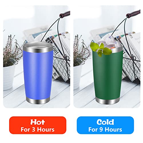 20oz Tumbler with Lid and Straw Stainless Steel Tumbler Cup Bulk Vacuum Insulated Double Wall Travel Coffee Mug Powder Coated Coffee Cup (6 Count)