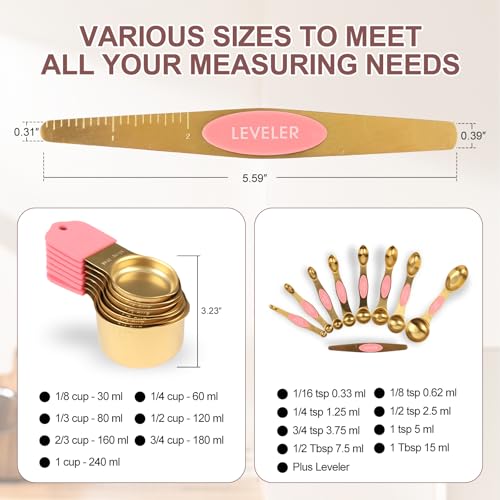 16 Piece Magnetic Measuring Cups & Spoons Set (15 Count)